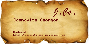 Joanovits Csongor névjegykártya